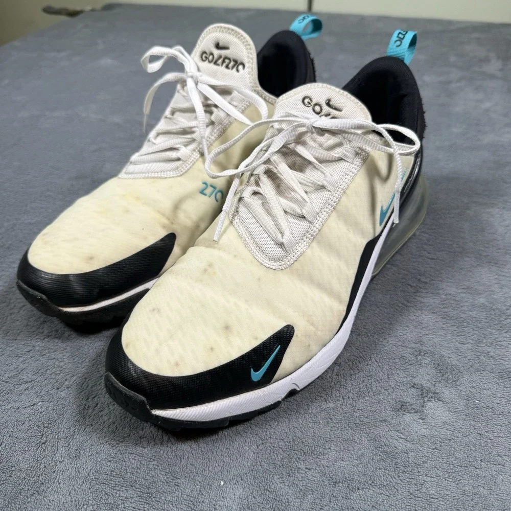 Nike Air Max 270 Golf Shoes Dusty Cactus Men's 12 White Spikeless